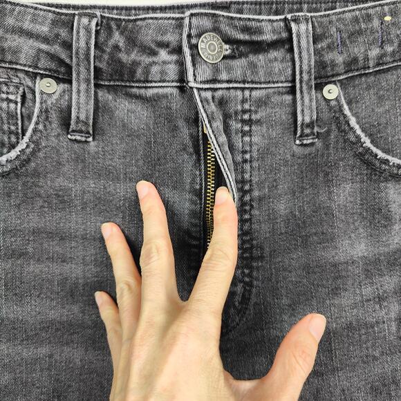 Madewell Curvy Stovepipe Jeans Womens 30 Gray Armand Wash Stretch Raw Hem S - Picture 3 of 9